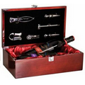 Rosewood Piano Finish Double Wine Presentation Box w/ 6 wine tools